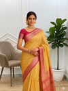 Banarasi Soft Tanchuui Silk Saree With Contrast Border & Pallu