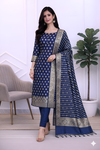 Royal Blue Color Banarasi Soft Silk Saree For All Party Wear