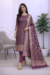 Drape Yourself in Timeless Luxury Wine Color Banarasi Soft Semi Silk 3 Pcs Suit