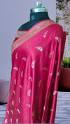 Pure Banarasi Satan Silk Saree With Maroon Color