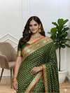 Pure Banarasi Organza Silk Saree With Green Color