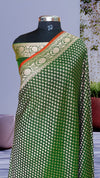 Pure Banarasi Organza Silk Saree With Green Color