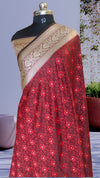 Maroon Banarasi Brocade Silk Saree For All Party Wear