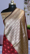 Maroon Banarasi Brocade Silk Saree For All Party Wear