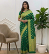 Baranasi Katan Silk Saree With Meena Green Color