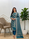 Banarasi Soft Cotton Silk Suit With All Over Meena & Beautiful Peacock Color