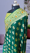 Baranasi Katan Silk Saree With Meena Green Color