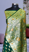 Baranasi Katan Silk Saree With Meena Green Color