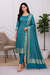 Luxury Banarasi Soft Semi Silk Suits at Unmissable Prices With Peacock Color