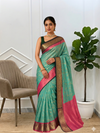 Banarasi Semi Silk Saree With Contrast Border & Pallu