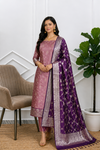 Premium Ethnic  ₹1799 | Banarasi Soft Semi Silk Suit With Contrast Color