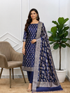 Royal Blue Color Banarasi Semi Soft Silk Suit