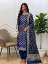 Affordable Luxury Banarasi Soft Silk 3 Pcs Suit With Blue Color