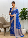 Banarasi Cotton Soft Silk Saree With Beautiful Blue Color