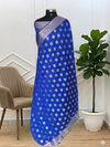 Banarasi Cotton Soft Silk Saree With Beautiful Blue Color
