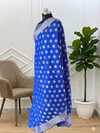 Banarasi Cotton Soft Silk Saree With Beautiful Blue Color