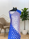 Banarasi Cotton Soft Silk Saree With Beautiful Blue Color