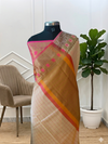 Banarasi Cotton Check Silk Saree With Contrast Border & Pallu