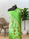 Banarasi Printed Silk Saree With Light Green Color