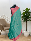 Banarasi Semi Silk Saree With Contrast Border & Pallu