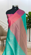 Banarasi Semi Silk Saree With Contrast Border & Pallu