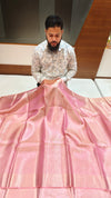 Pink Color Designer Banarasi Tissue Silk Saree