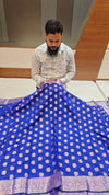 Banarasi Cotton Soft Silk Saree With Beautiful Blue Color