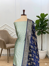 Banarasi Soft Semi Silk Suit With Contrast Color