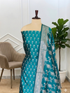Banarasi Semi Katan Soft Silk Suit With All Over Design