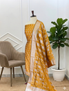 Very Beautiful Mustard Color Banarasi Semi Silk Suit