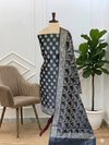 Beautiful Black Banaarasi Semi Soft Silk Suit With Meena