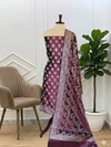 Banarasi Soft Semi Silk Suit With All Over Meena