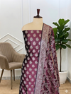 Banarasi Soft Semi Silk Suit With All Over Meena