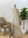 Banarasi Soft Cotton Silk Suits Latest Designs With Cream Color