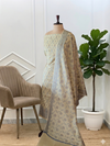 Banarasi Soft Cotton Silk Suits Latest Designs With Cream Color