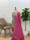 Shop Premium Banarasi Soft Cotton Silk 3 Pcs Suits with Contrast Pallu Rani Color