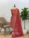 Banarasi Soft Cotton Silk Suit With All Over Meena & beautiful Maroon Color