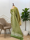 Banarasi Cotton Soft Silk 3 Pcs Suit With All Over Meena Mehendi Color