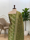 Banarasi Cotton Soft Silk 3 Pcs Suit With All Over Meena Mehendi Color