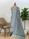 Elegant Banarasi Soft Cotton Silk Suit Collection Online with Ash Blue Color