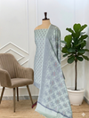 Elegant Banarasi Soft Cotton Silk Suit Collection Online with Ash Blue Color