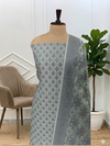 Elegant Banarasi Soft Cotton Silk Suit Collection Online with Ash Blue Color