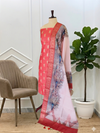 Red Color Soft Cotton Silk Banarasi 3 Pcs Suit With Namo Ghat Printed Pallu