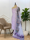 Light Onion Color Banarasi Soft Cotton Silk Suit With Banaras Namo Ghat Printed Dupatta