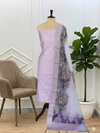 Light Onion Color Banarasi Soft Cotton Silk Suit With Banaras Namo Ghat Printed Dupatta