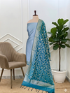 Soft Semi Silk Banarasi 3 Pcs Unstiched Suit For Ladies
