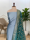 Soft Semi Silk Banarasi 3 Pcs Unstiched Suit For Ladies