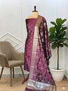 Banarasi Semi Soft Silk Suits with Zari Work for Women
