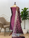 Banarasi Semi Soft Silk Suits with Zari Work for Women