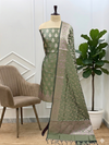 Classic Banarasi Semi Soft Silk Suit with Traditional Meena Work